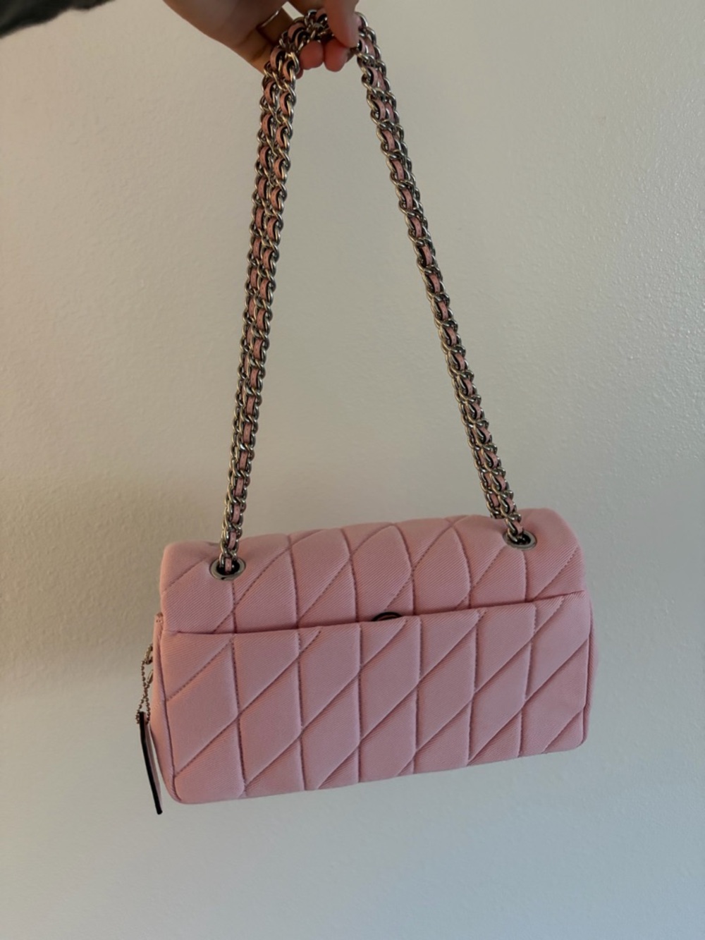 Coach Pink Quilted Shoulder Bag with Chain Strap - Picture 2 of 5